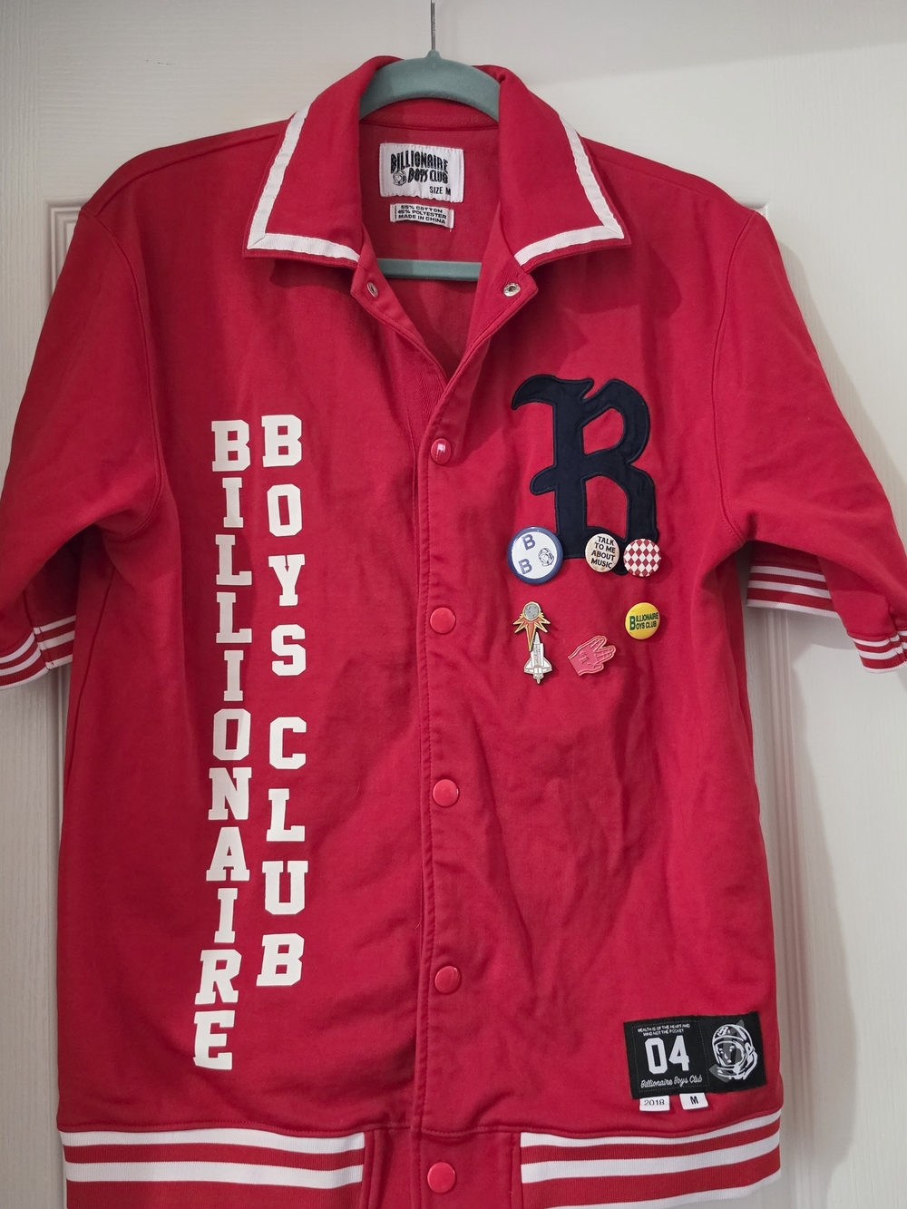 EUC Billionaire Boys Club Red Snap-Front Varsity Marquee M